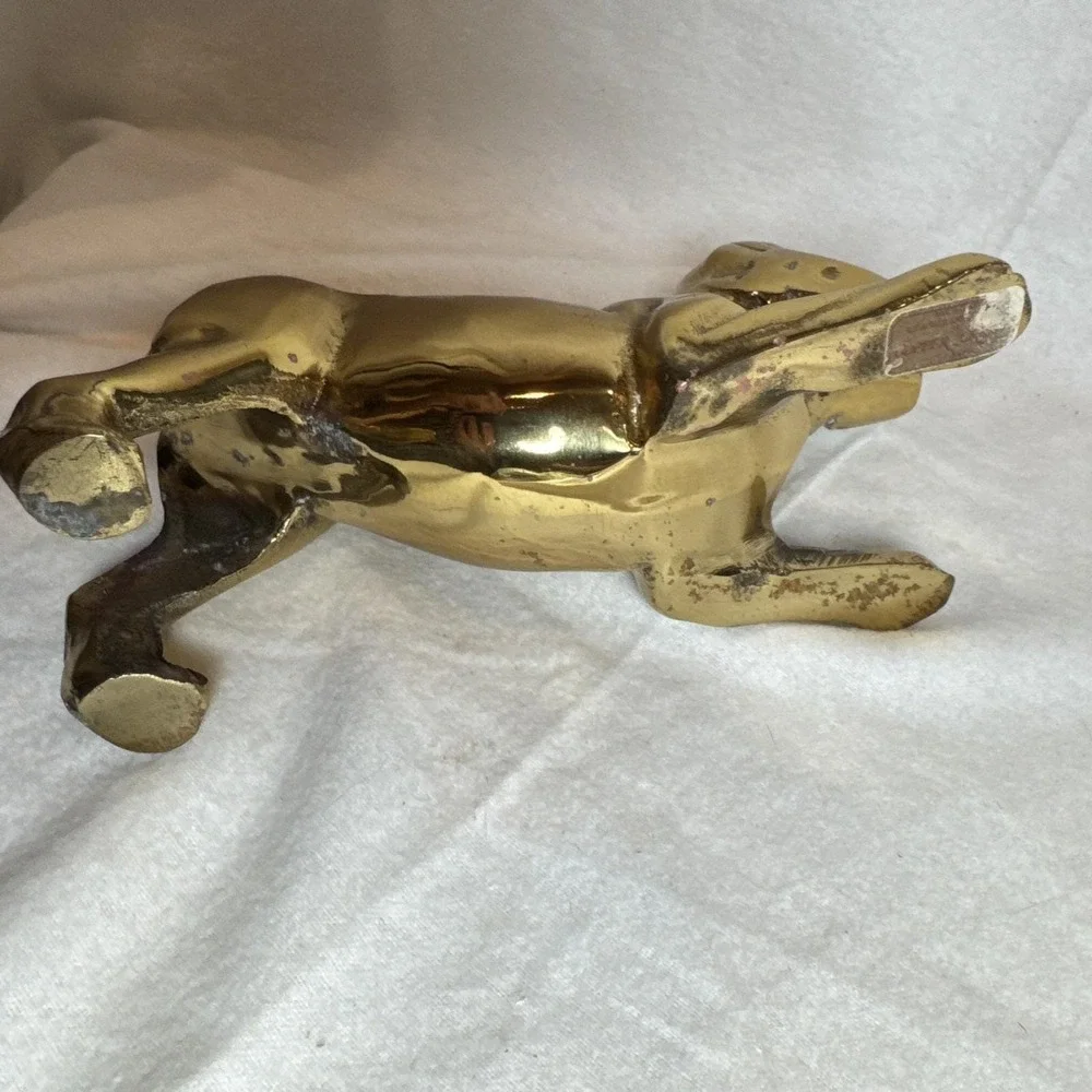 COOL Vintage Solid Brass DOG Puppy Figurine Door Stop Shelf Decor 7.5 X5